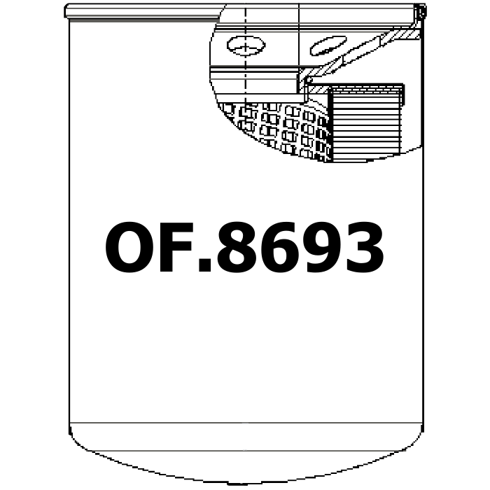 Side of OF.8693 - Oil Filter
