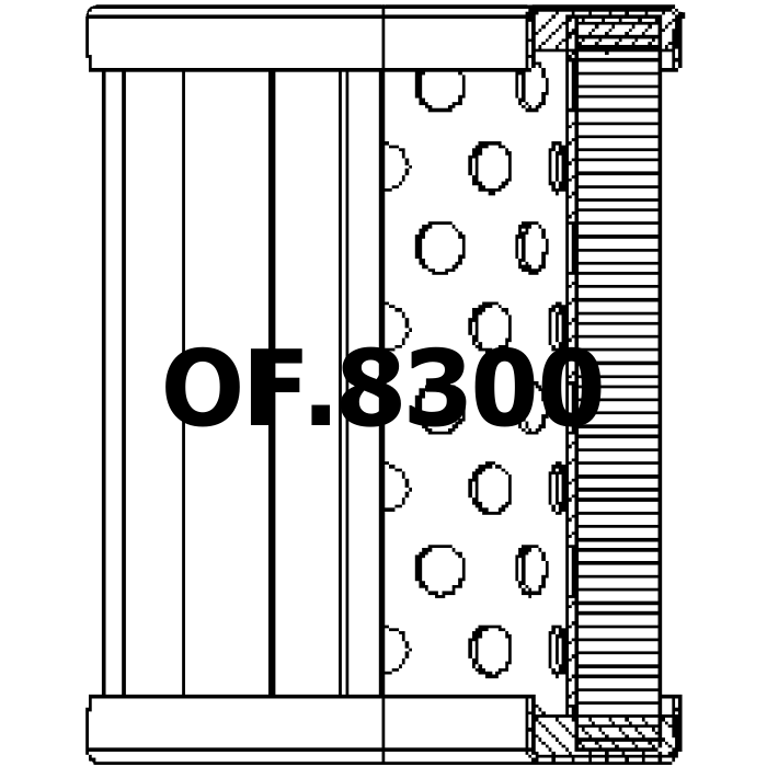 Side of Fleetguard HF35238 - Oil Filter